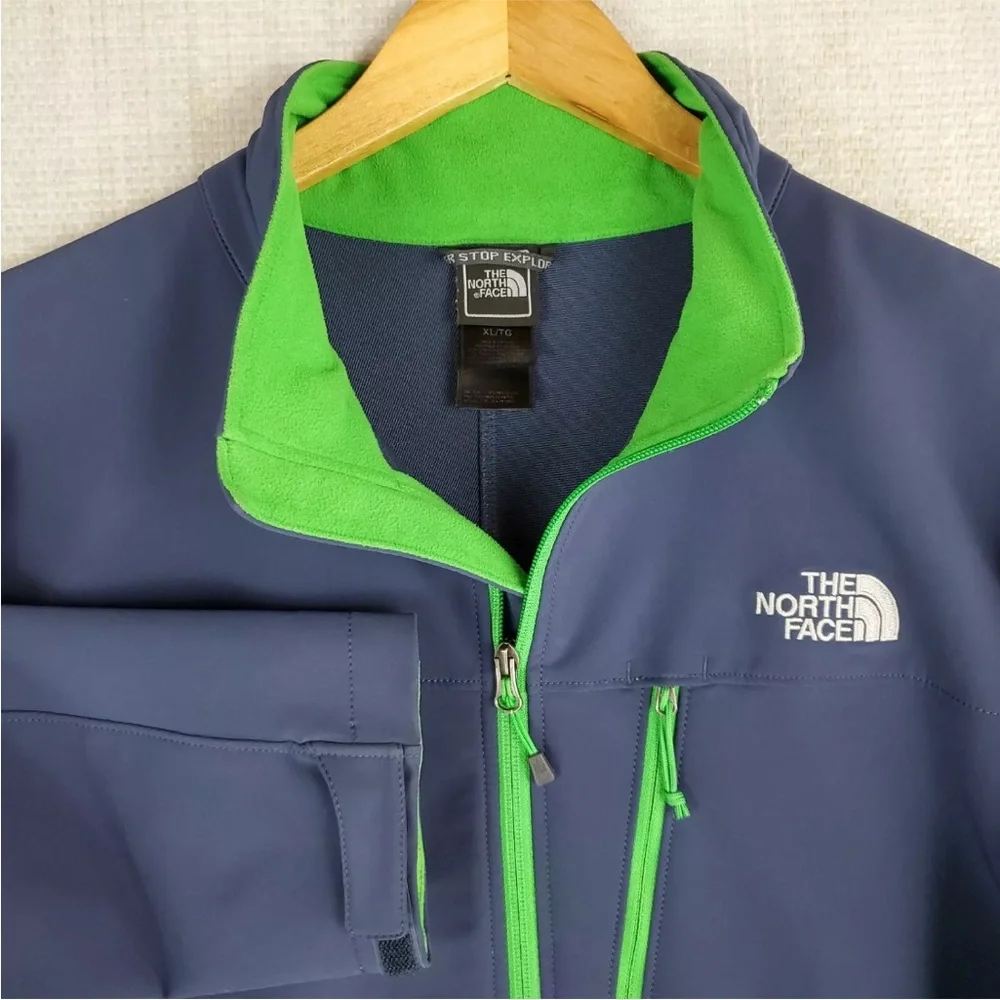 THE NORTH FACE Apex Bionic Softshell Full Zip Blue Jacket Coat - Size XL